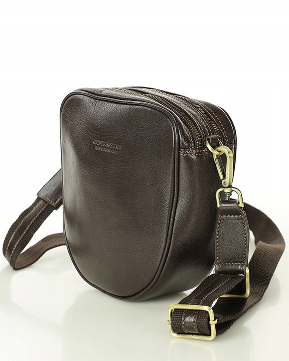 Torebka listonoszka NA SZEROKIM PASKU skórzana dwie komory Marco Mazzini