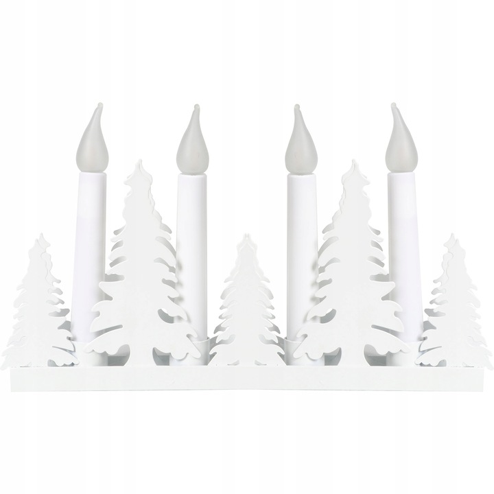 Świecznik adwentowy 3d biały dekoracje świąteczne