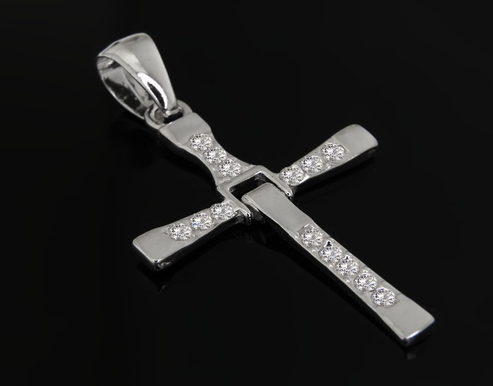 KRZYŻ KRZYŻYK VIN DIESEL TORETTO FAST SREBRO925 ZAWIESZKA SZYBCY I WŚCIEKLI