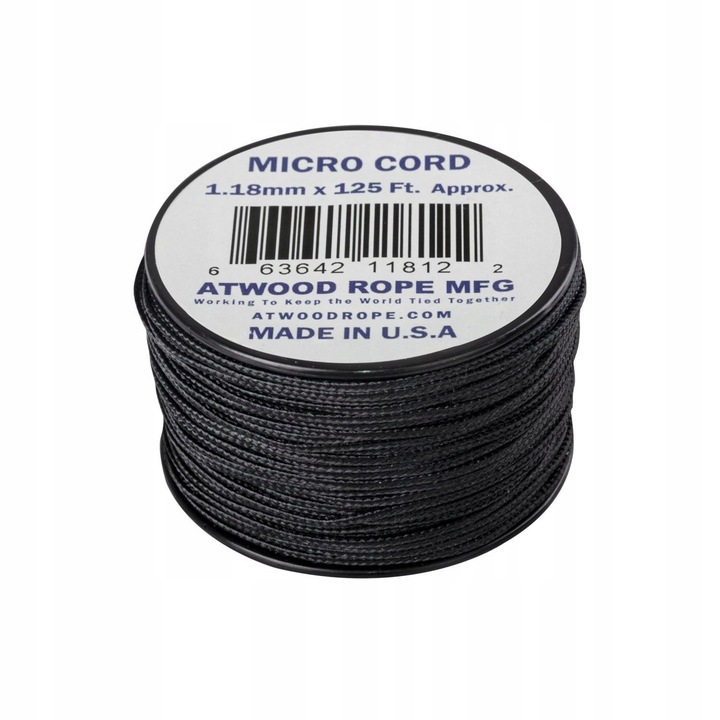 Linka Micro Cord ATWOOD (1.18mm/38m) czarna (CD-MC