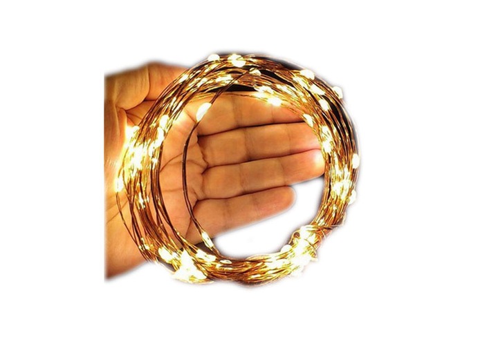 MIKRO LEDY DRUCIKI 20 LED białe ciepłe komplet 10szt z bateriami