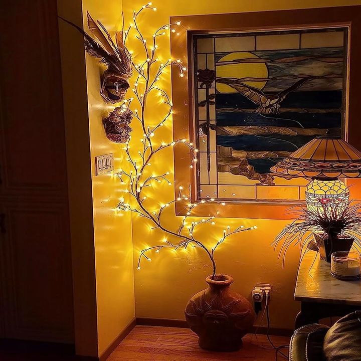 Dekoracja LED W Kształcie Gałęzi, Łańcuch Świetlny Z Gałązkami Wierzby