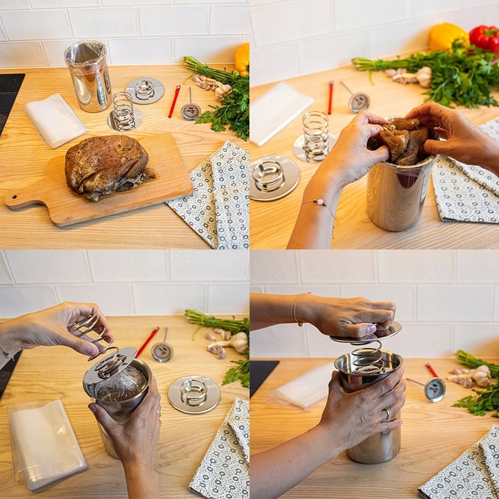 BROWIN SZYNKOWAR do WYROBU WĘDLIN na 1,5KG MIĘSA+TERMOMETR+WORECZKI ZESTAW