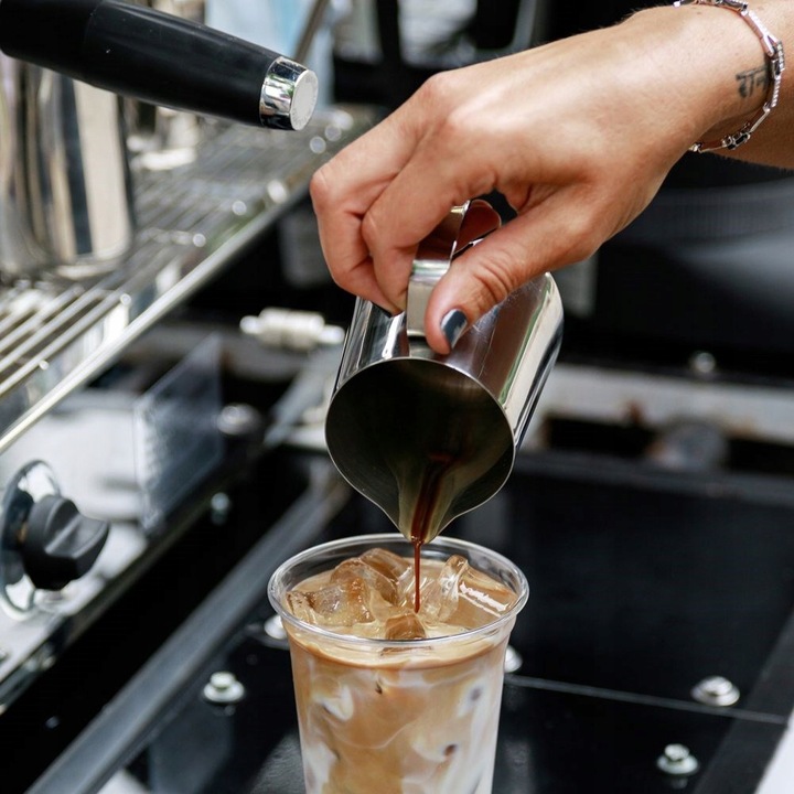 Mlecznik STALOWY dzbanek dzbanuszek na mleko do spieniania miarka 0,35L