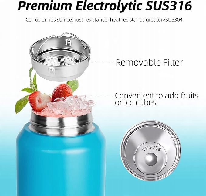 Kubek termiczny Termos Bidon na napoje kawę Sportowy izolowany z ustnikiem