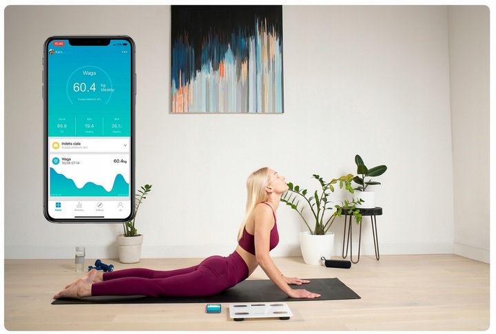 INTELIGENTNA WAGA ŁAZIENKOWA BLUETOOTH ANALITYCZNA APLIKACJA ZEEGMA 17W1