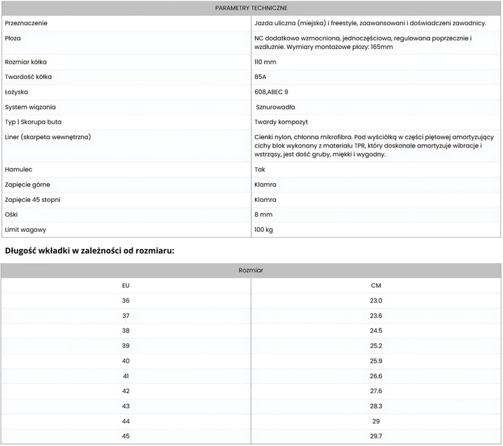 Rolki TEMPISH Viber L.E. 110 Lady