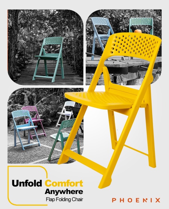 Phoenix Flap składane krzesło nowoczesny design PYTHON zielony