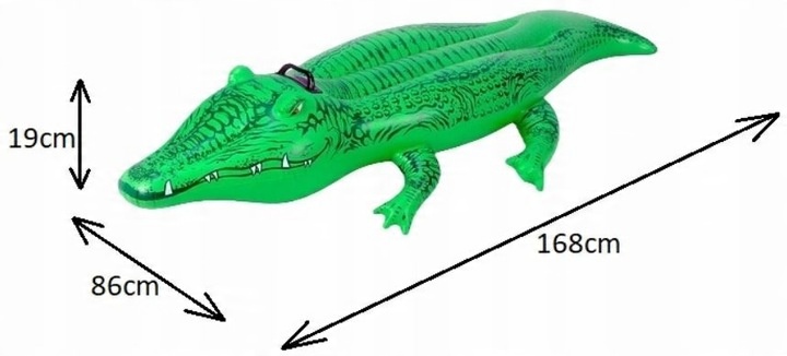 DUŻY DMUCHANY KROKODYL INTEX XXL MATERAC PLAŻOWY NA BASEN DLA DZIECI