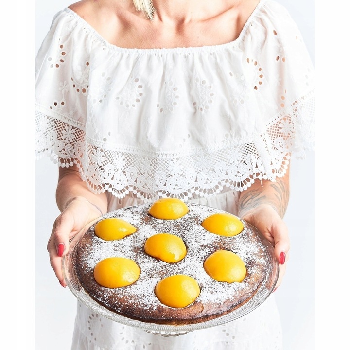 SZKLANA PATERA na ciasto NA BABECZKI patera NA NÓŻCE 30cm Roso Tadar