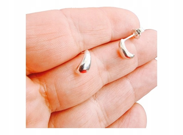 KOLCZYKI SREBRNE 925 SREBRO NA PREZENT WKRĘTKI SUBTELNE ŁEZKI KROPLE