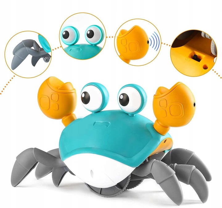 PEŁZAJĄCY KRAB INTERAKTYWNY ZABAWKA dla dzieci DŹWIĘK MUZYKA Do Raczkowania