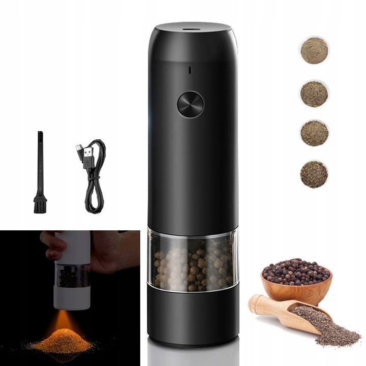 ELEKTRYCZNY MŁYNEK DO PIEPRZU I SOLI Z OŚWIETLENIA