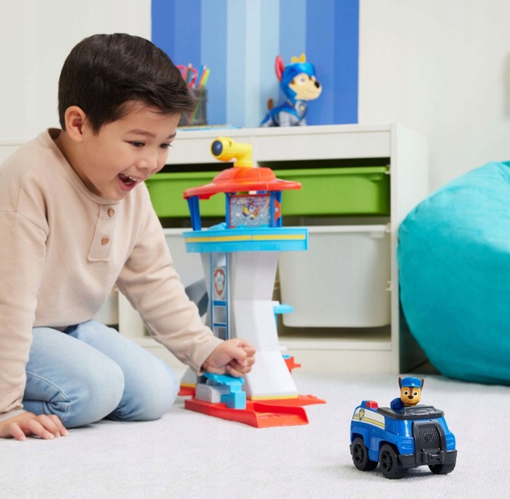 PSI PATROL DUŻA BAZA ZE ZJEŻDŻALNIĄ + CHASE FIGURKA I POJAZD RADIOWÓZ