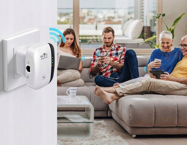 Wzmacniacz Sygnału Wi-FI Mocny Repeater Access Point Router 300 Mb/s 2.4GHz