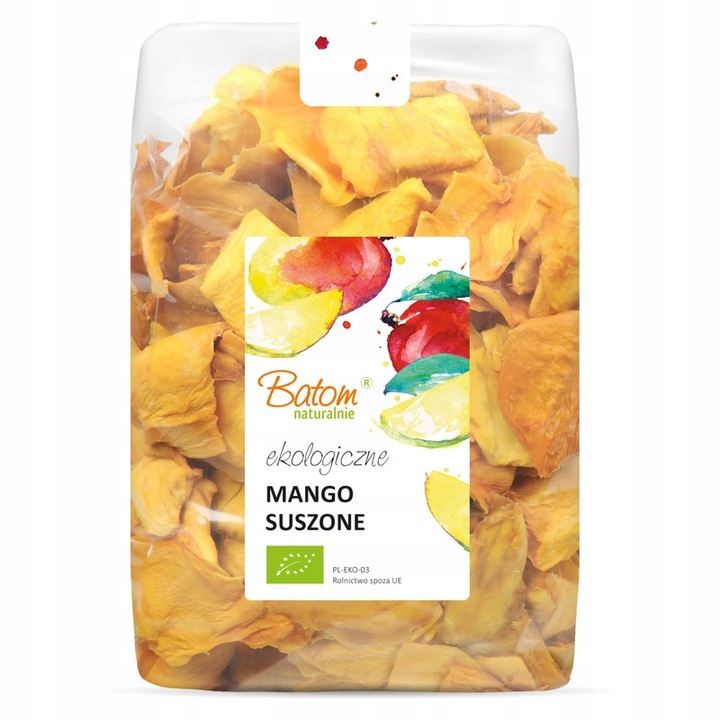 BIO MANGO suszone plastry słodkie ekologiczne BEZ DODATKU CUKRU 1 kg Batom