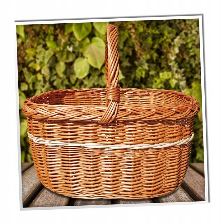 KOSZ WIKLINOWY KOSZYK NA ZAKUPY PIKNIK GRZYBY