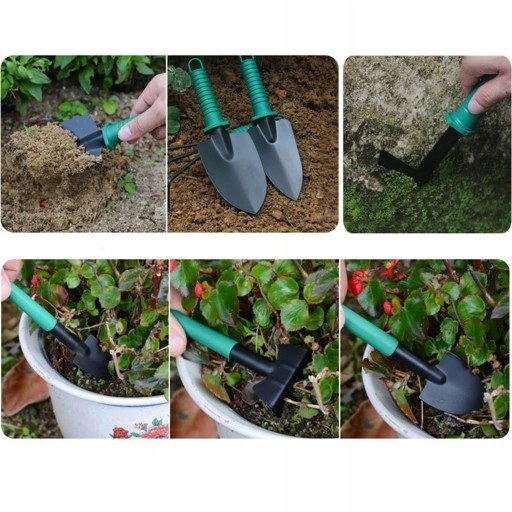 ZESTAW NARZĘDZI OGRODNICZYCH 10w1 ŁOPATKA GRABKI MOTYCZKA PAZURKI SEKATOR