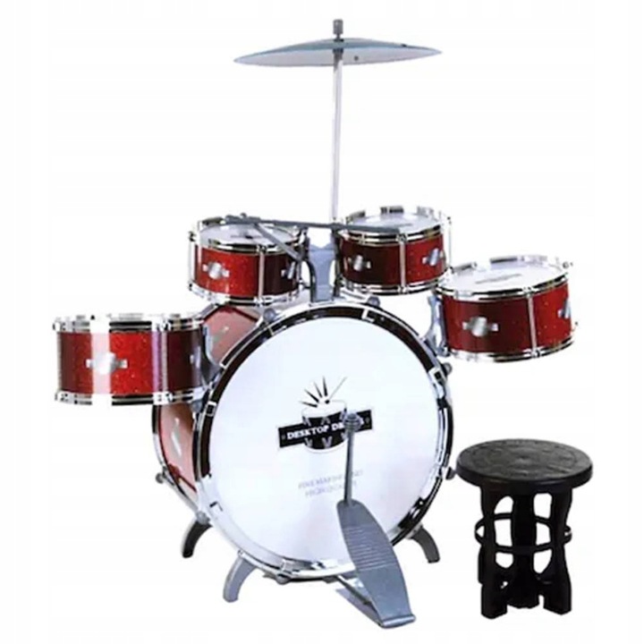 DUŻA PERKUSJA 5 BĘBNOWA KRZESEŁKO DLA DZIECKA BĘBNY TALERZE INSTRUMNET