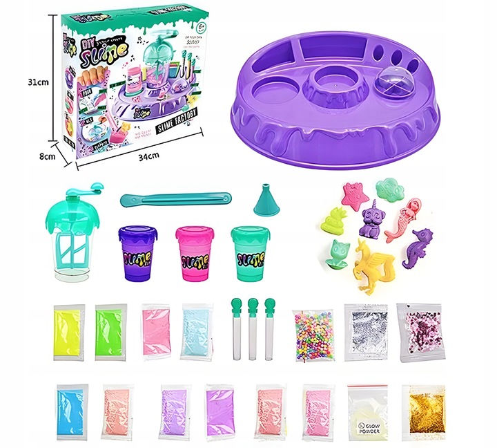 Zestaw Slimy Slime Fabryka Mikser Do Robienia Glutów Dla Dzieci Brokat DIY