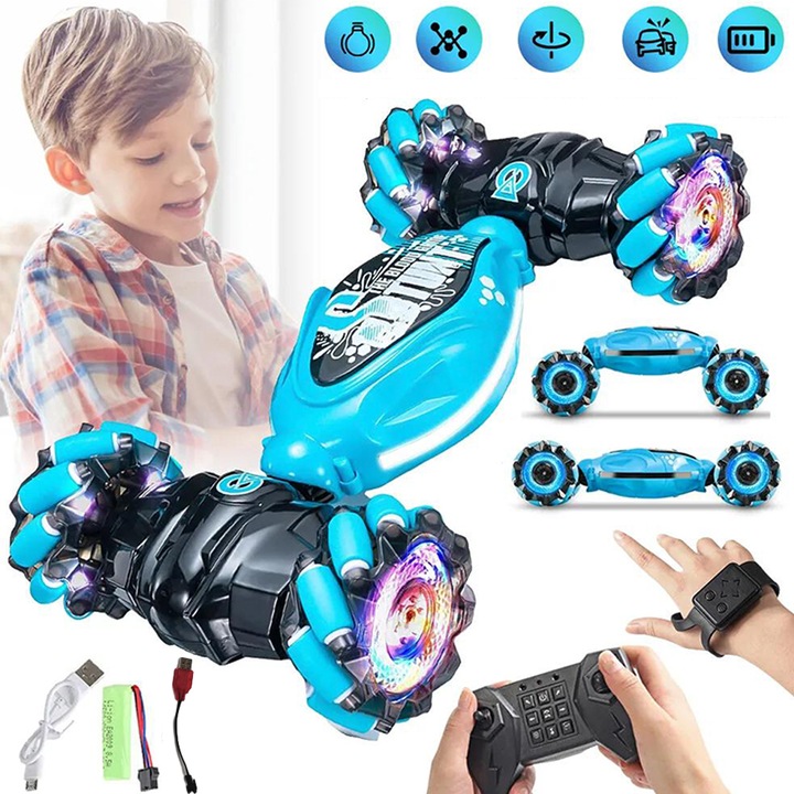 AUTO KASKADERSKIE SAMOCHÓD STEROWANY RĘKĄ GESTAMI +PILOT - AUTO 4X4 LED