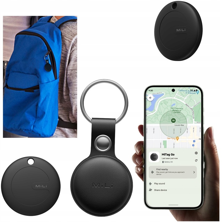 Lokalizator GPS MiTag MiLi ANDROID + brelok do plecaka kluczy bagażu psa