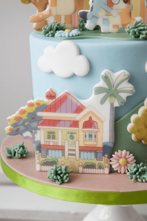 Wydruk Opłatek Tort Zestaw BLUEY 8 El + GRATIS Tabliczka Napisem BLUE