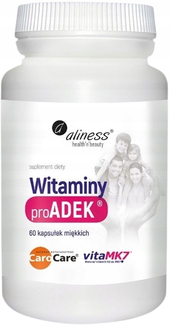 ALINESS ADEK COMPLEX witamina A D E K2 MK-7 Odporność Wzrok Witamina E