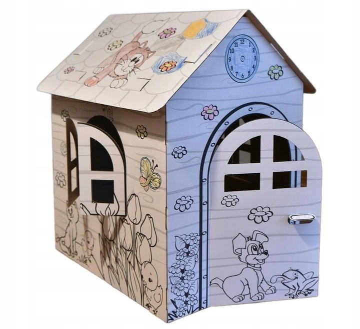 DOMEK DLA DZIECI DUŻY DO MALOWANIA KOLOROWANKA KARTONOWY XXL Z TEKTURY