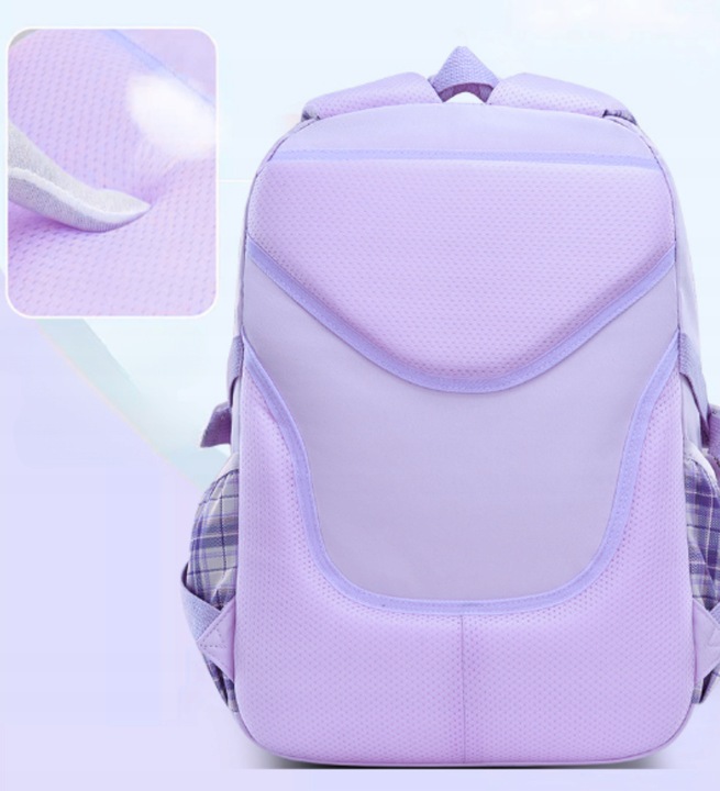 PLECAK SZKOLNY TORNISTER MŁODZIEŻ W KRATĘ POJEMNY DUŻY DO SZKOŁY