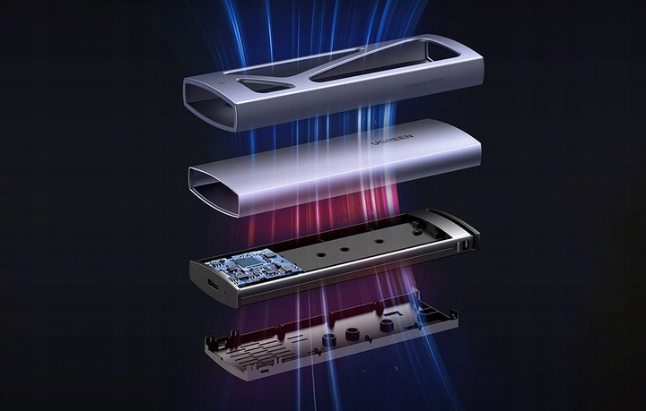 UGREEN OBUDOWA HUB KIESZEŃ DYSKU SSD M.2 NVME DO 2 TB 10GBPS USB 3.2 0,25M