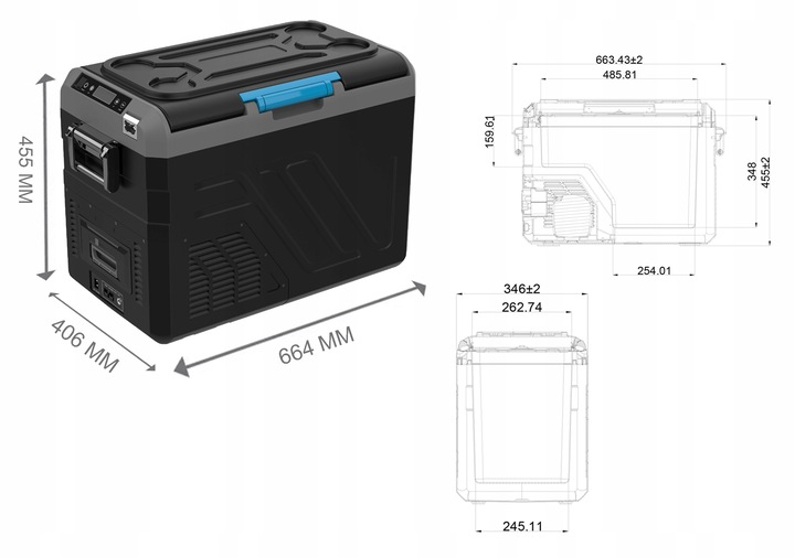 MOCNA LODÓWKA KOMPRESOROWA PRZENOŚNA TURYSTYCZNA SAMOCHODOWA 12V/230V 35L