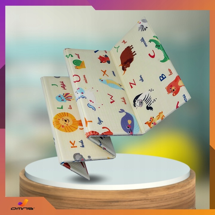 Piankowa dwustronna mata edukacyjna xpe dla dzieci duża składana 200x180cm