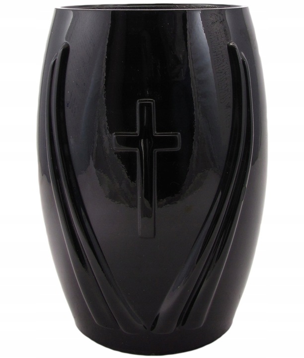 Wazon nagrobny niski nagrobkowy na nagrobek czarny 22cm