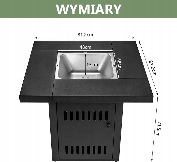 Grill Palenisko Węglowe Do Ogrodu Stół Ultranatura Ambiente Cube Czarny