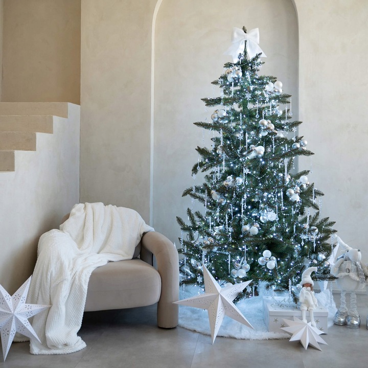 LAMPKI CHOINKOWE 1500 LED ZEWNĘTRZNE 121,5 M ŚWIATEŁKA STAŁE BIAŁE ZIMNE