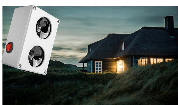 Podwójny odstraszacz na lisy kuny, hermetyczny 100%, mocny zmienny układ