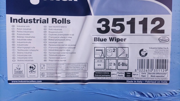 Czyściwa papierowe BLUE WIPER, niebieskie, 2 warst. 2x290 m CELTEX