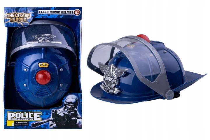 KASK POLICYJNY Z EFEKTAMI DŹWIĘKOWYMI ŚWIETLNYMI HEŁM MAŁY POLICJANT