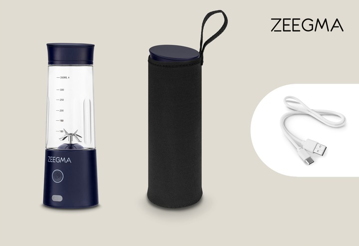 BLENDER BEZPRZEWODOWY KIELICHOWY 450ml 300W GRANATOWY zabierz ze sobą!