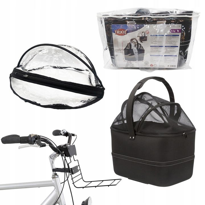 TRANSPORTER Kosz dla Psa Kota na Rower Kierownicę TORBA +STELAŻ TRIXIE 1szt