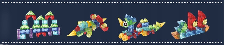 ŚWIECĄCE KLOCKI MAGNETYCZNE KONSTRUKCYJNE 3D134 elementów