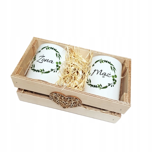 PREZENT NA ROCZNICE ŚLUBU KUBEK SKRZYNKA MĄŻ ŻONA DLA PARY JUBILEUSZ WESELE