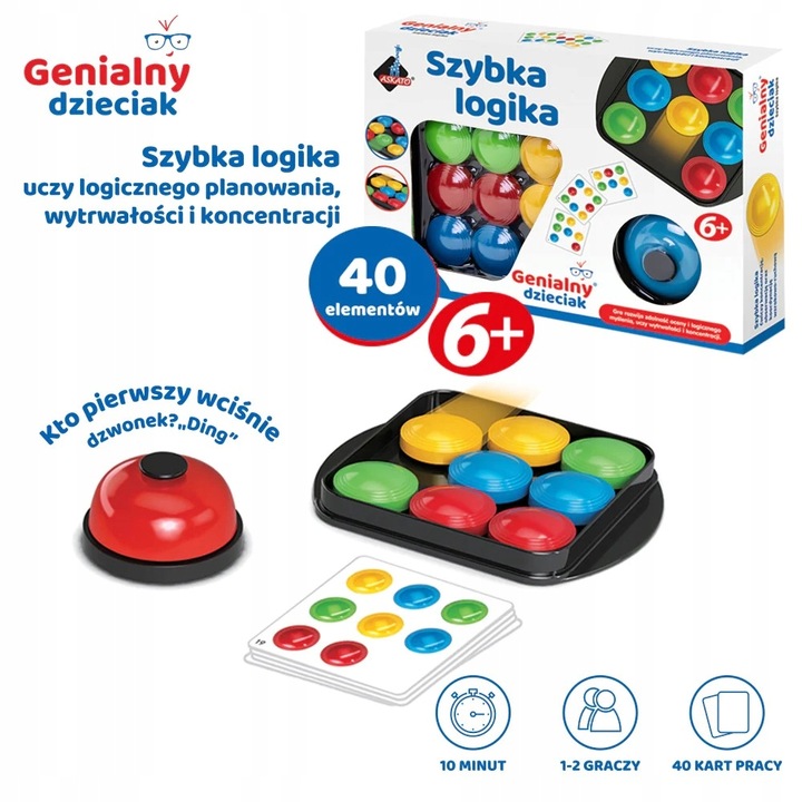 GENIALNY DZIECIAK SZYBKA LOGIKA gra logiczna dla dzieci +6 lat