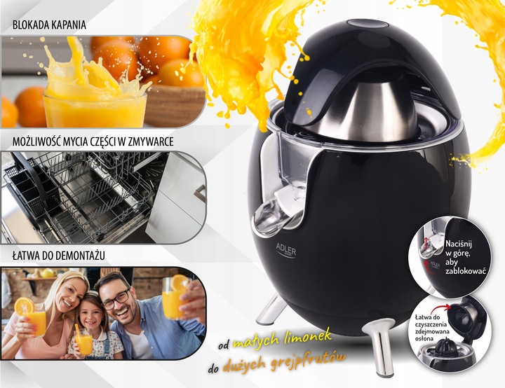 Wyciskarka do cytrusów Adler AD 4013b czarny 800 W