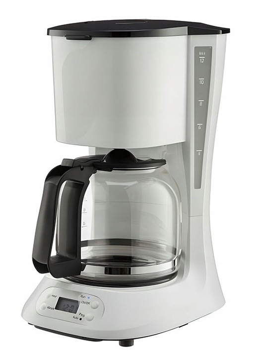 EKSPRES DO KAWY PRZELEWOWY KOMPAKTOWY QUIGG BIAŁY 1,5L 900W + TIMER