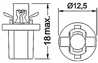ŻARÓWKA BIAŁA LED B8.5D 12V T5 R5 10 SZTUK