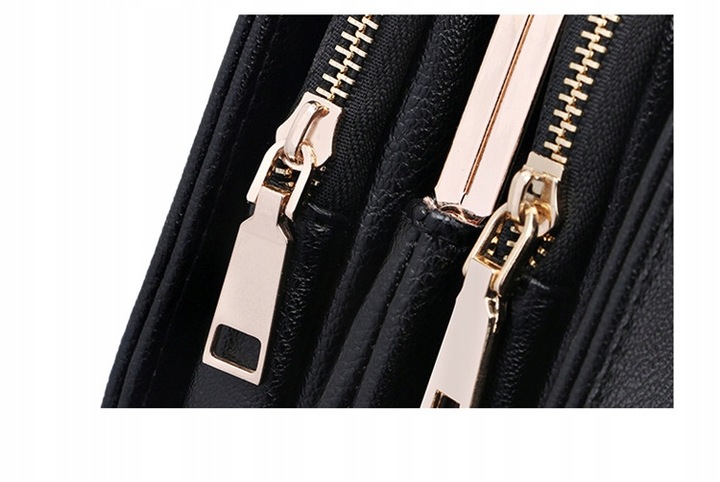 Torebka damska na ramię czarna mini kopertówka z łańcuszkiem łańcuszek