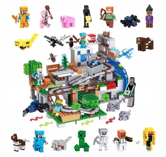 KLOCKI KONSTRUKCYJNE MINE WORLD JASKINIA GÓRSKA SMOK DLA DZIECI DO ZABAWY