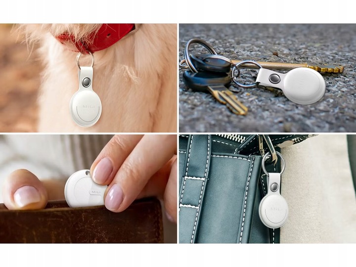 Zestaw 3x Lokalizator Bluetooth MiTag AirTag + 3x Biały Brelok